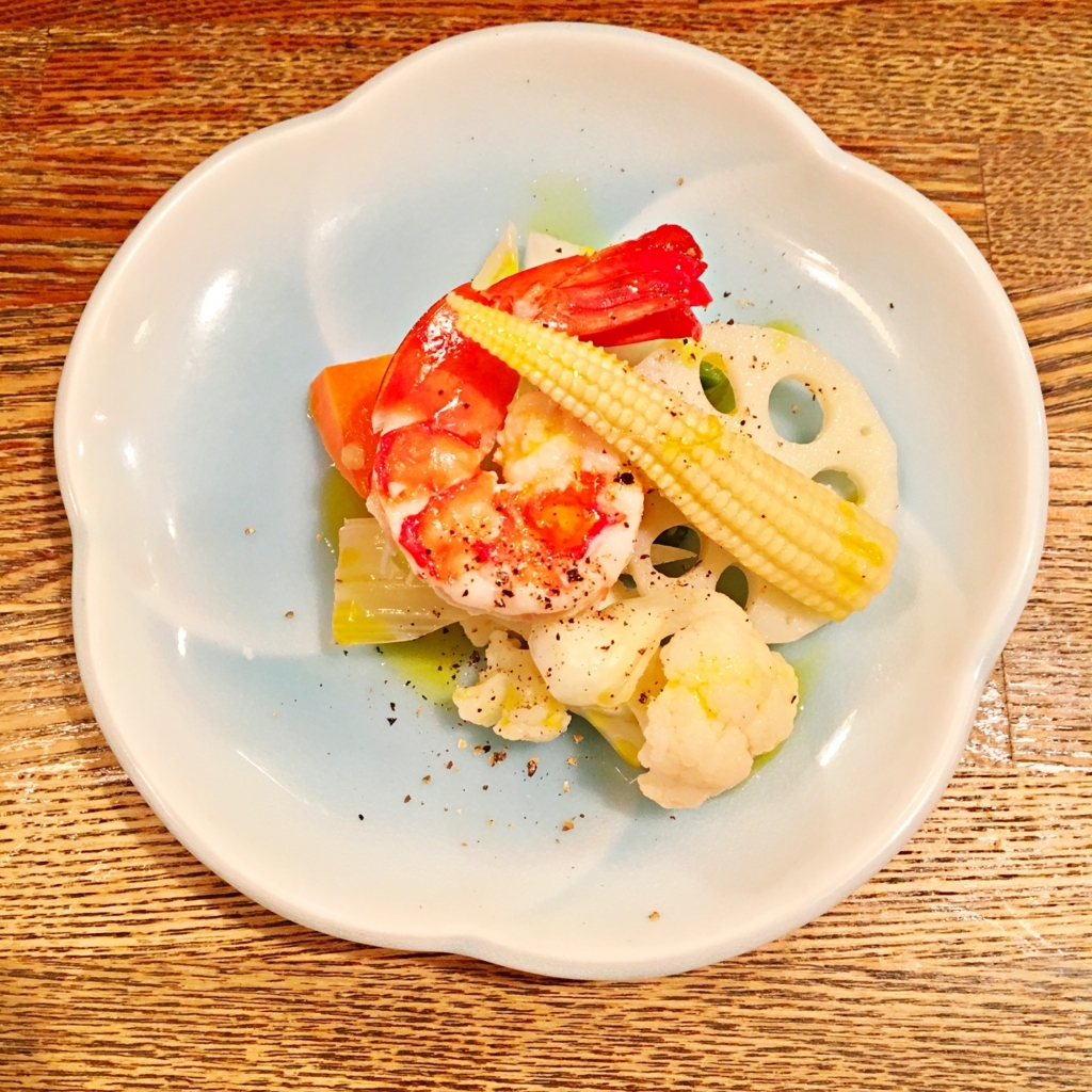 エビとお野菜のシンプルなマリネ